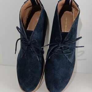 Tommy Hilfiger Marine Blue Zakry Chukka Ankle Suede Leather Boots Women Size 7.5